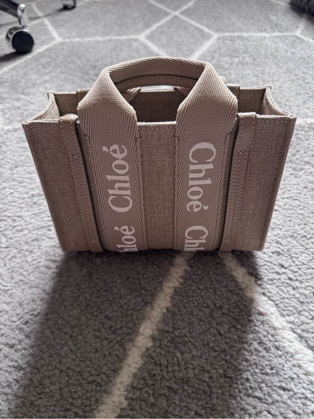 Chloe Mini Woody Tote Boyish Brown Beige - Picture 8 of 16